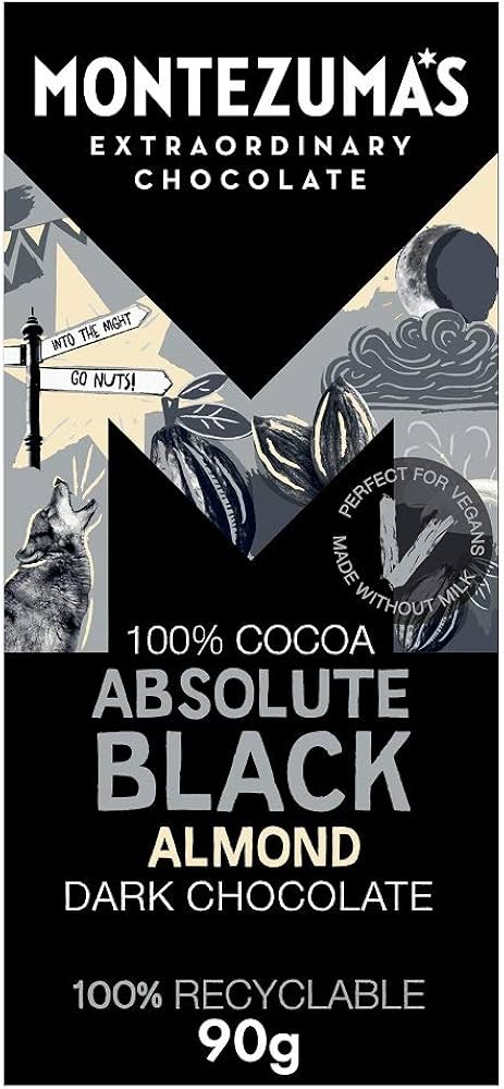 Amazon.com : Montezuma's Absolute Black Chocolate With Almonds 90g