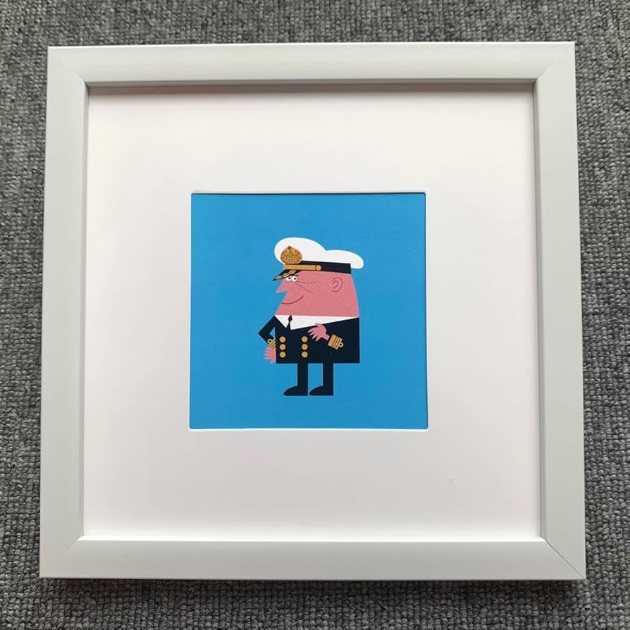Amazon.co.jp: □柳原良平『アンクル船長』スクエア 20cm×20cm 額入り