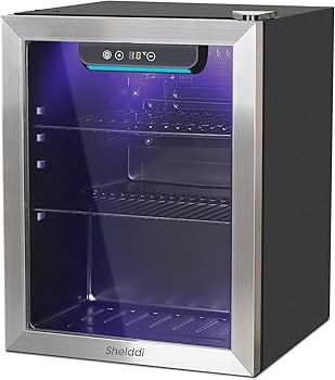 Amazon | Shelddi 冷蔵庫 48L 小型 コンプレッサー式 透明ガラスドア