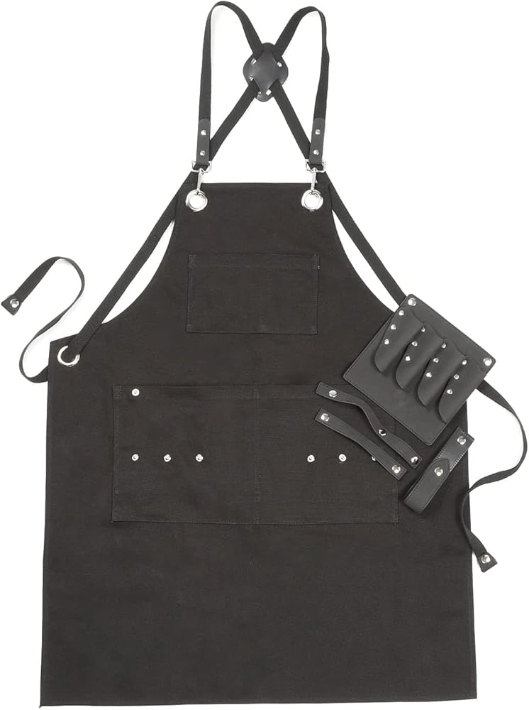 Amazon.co.jp: [deeds] 美容師 専用設計 エプロン シザーホルダー 付き