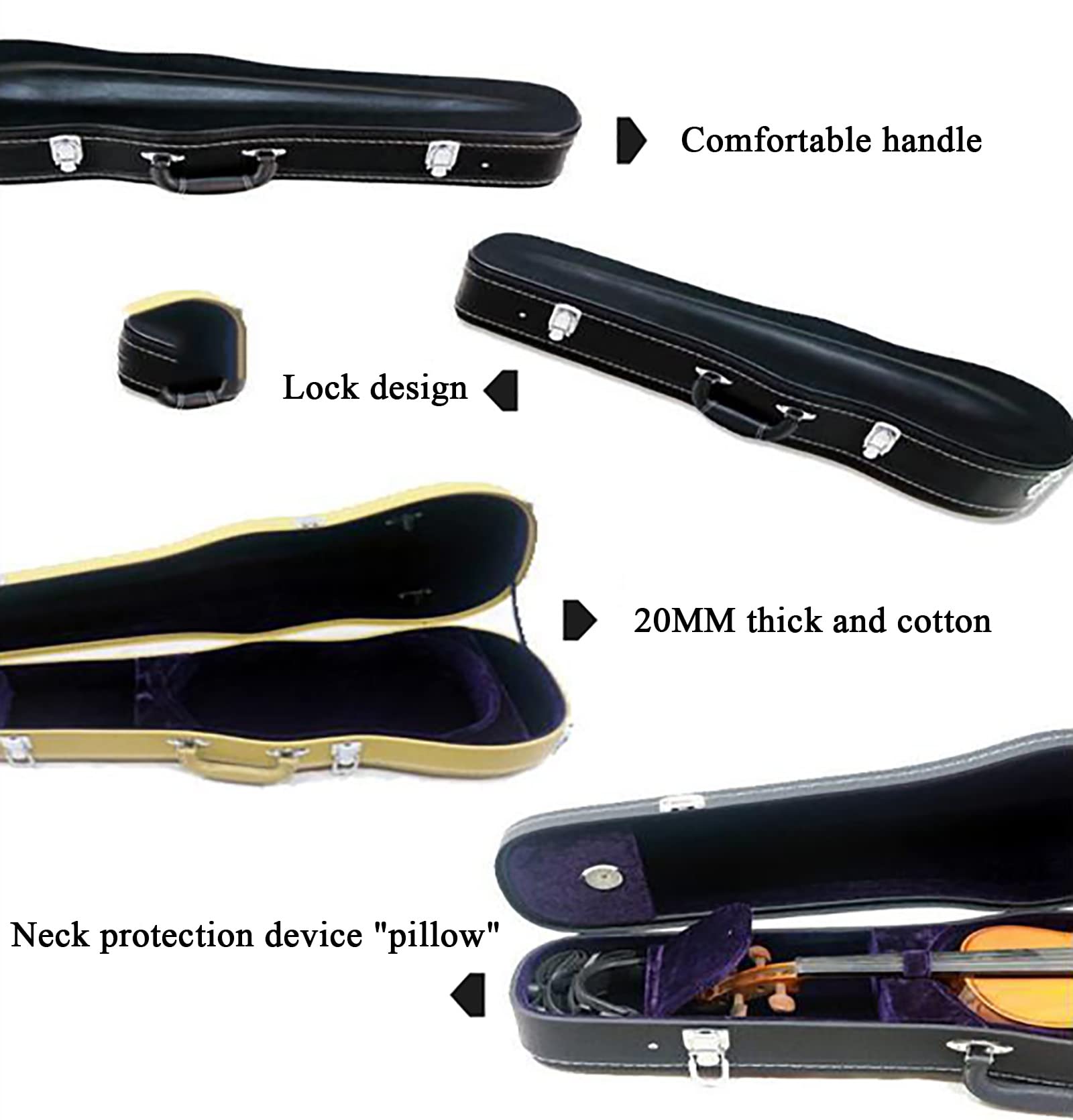 Amazon.co.jp: 4/4フルサイズのバイオリンケース、湿度計付きの豪華な