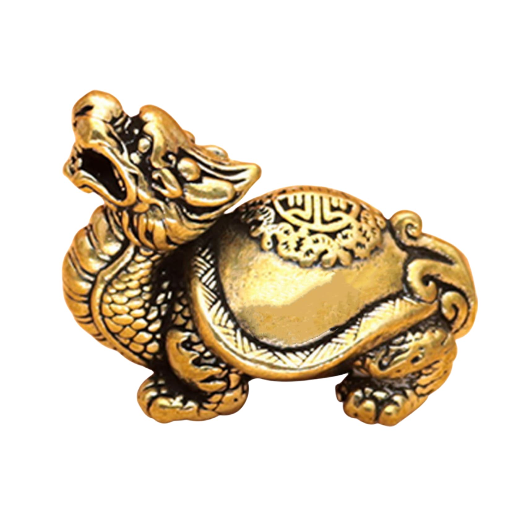 Amazon.co.jp: AsaEimar 龍亀 ロングイ 銅製 工芸品 真鍮 縁起物 風水