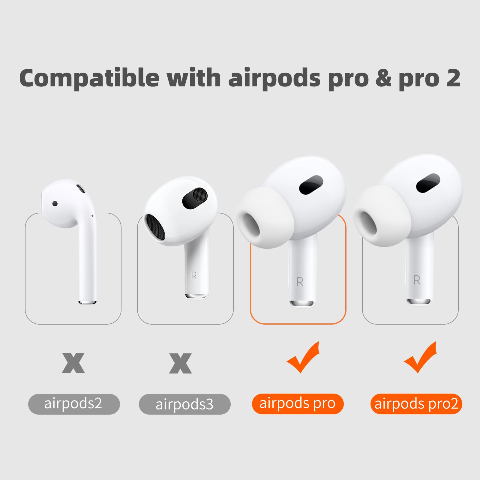 Amazon | [3ペア] AirPods Pro & AirPods Pro 2用交換用イヤーチップ