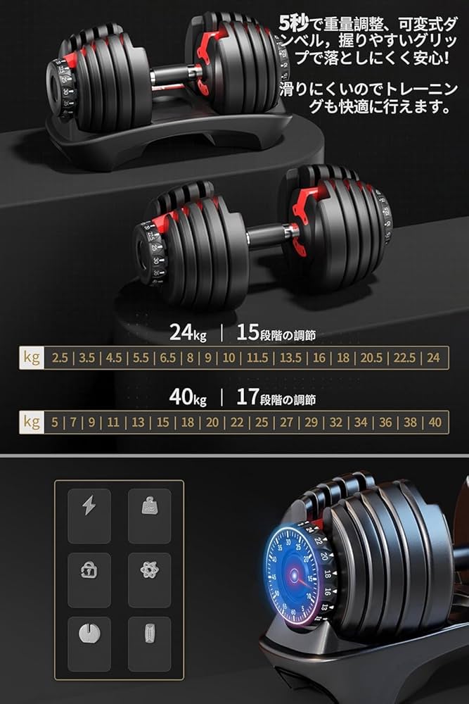 Amazon | CuteeFox 商品 トレーニングベンチ＋可変式 ダンベル 24KG