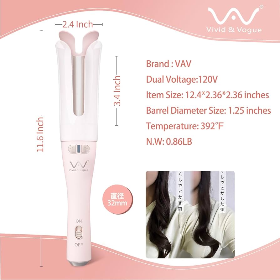 Amazon | VAV オートカールアイロン 32mm ワンタッチ自動巻きヘア