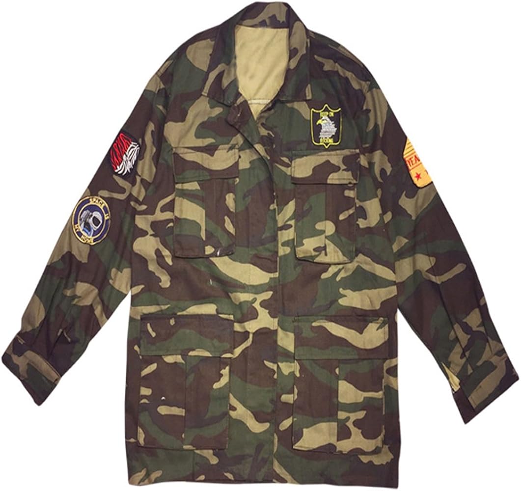 Amazon.co.jp: 迷彩 ジャケット 迷彩柄ビッグシャツ 長袖 レディース