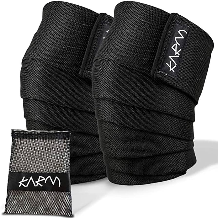 Amazon.com: KARM Knee Wraps for Weightlifting (Pair) with Bag