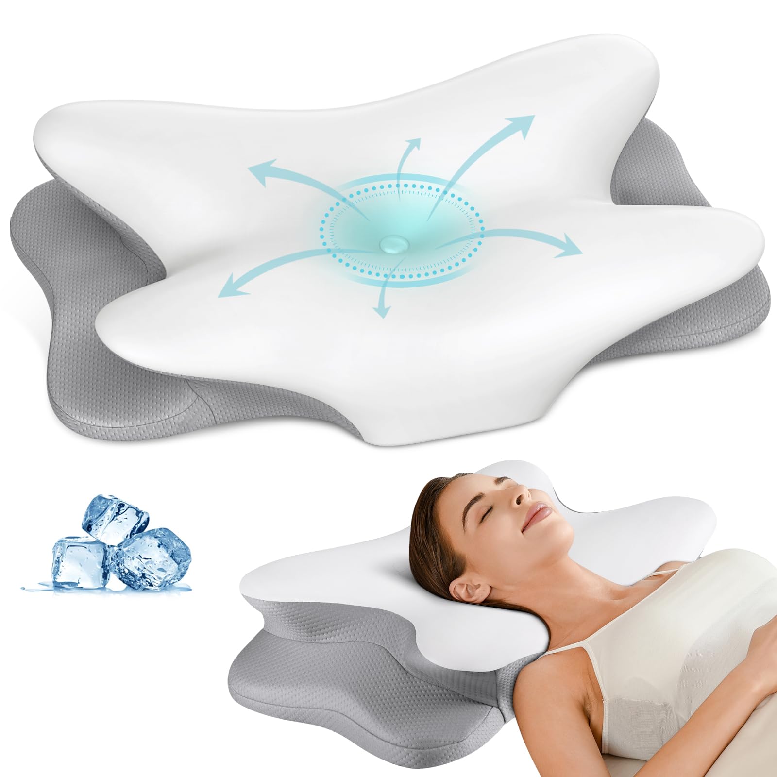 Amazon.com: Cervical Neck Pillow for Pain Relief - Ergonomic Side