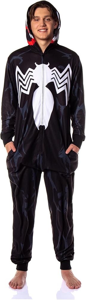 Amazon.com: Marvel Costume Venom Union Suit Adult One Piece Hooded