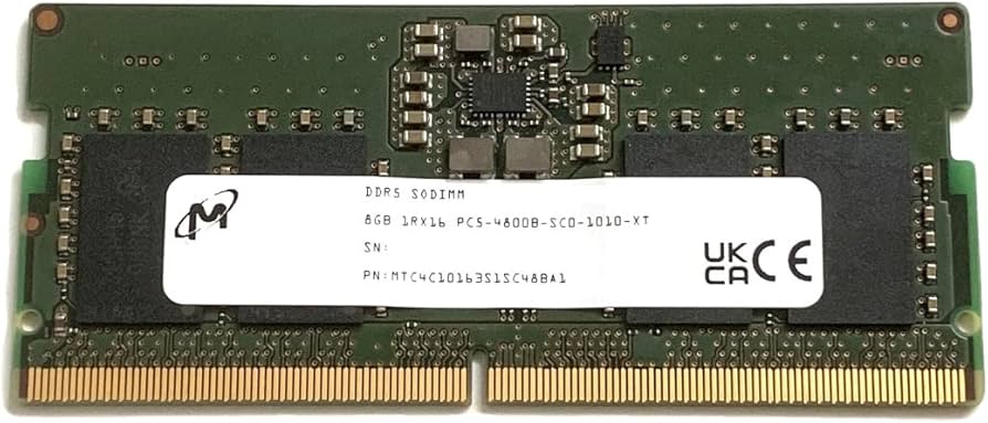 Micron SODIMM 8GB PC5 DDR5 4800 1Rx16 MTC4C10163S1SC48BA1 Laptop