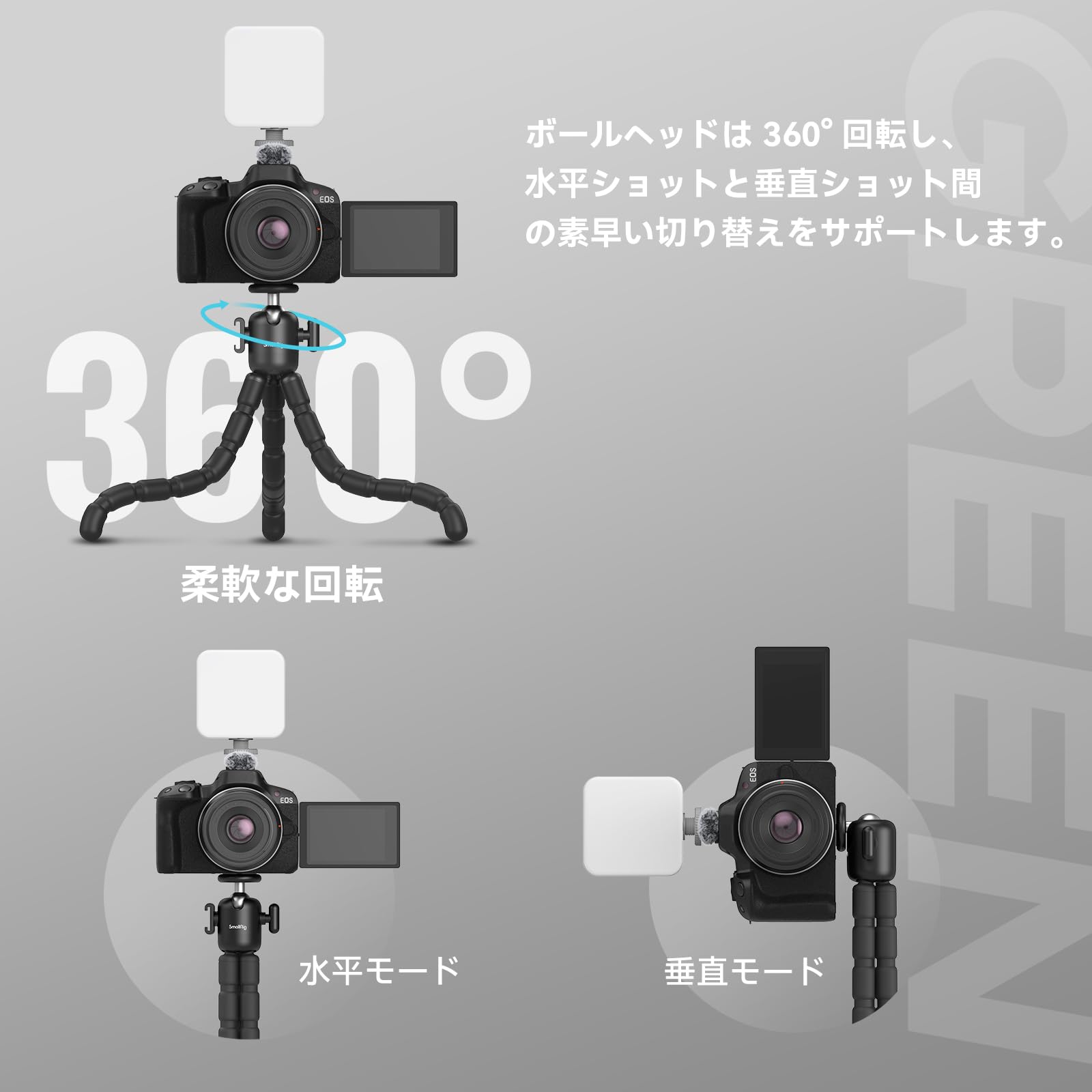 Amazon | SmallRig Vlogging 三脚キットEOS R50 Canon用、フレキシブル