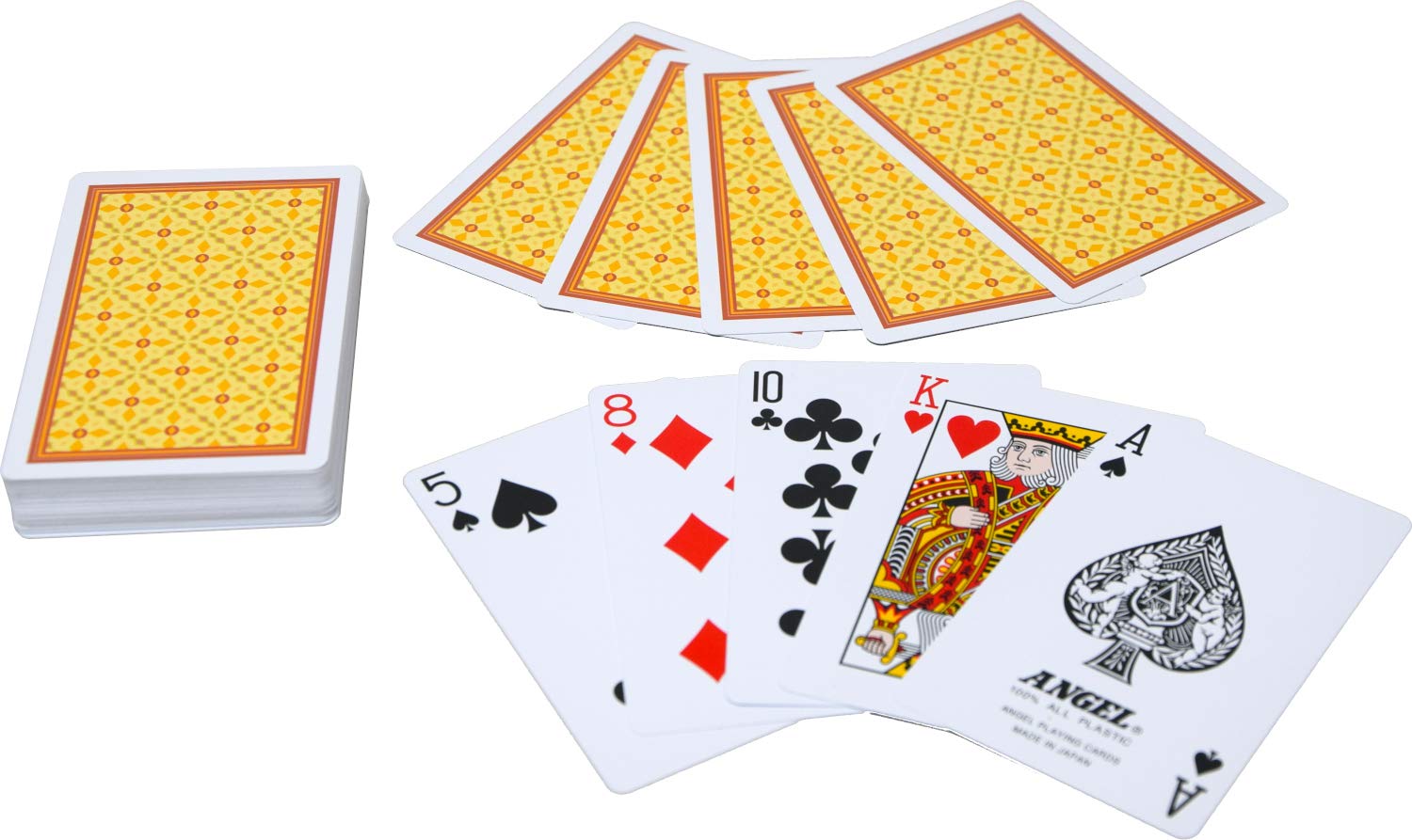 Amazon.co.jp: プラスチック製トランプ 黄系柄 ブリッジサイズ 57x89mm