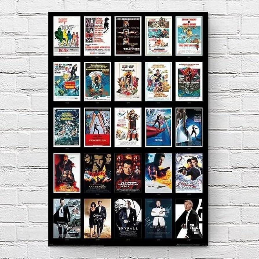 Amazon.co.jp: 映画ポスター 007 オールシリーズ 24×36inc (61×91.5cm