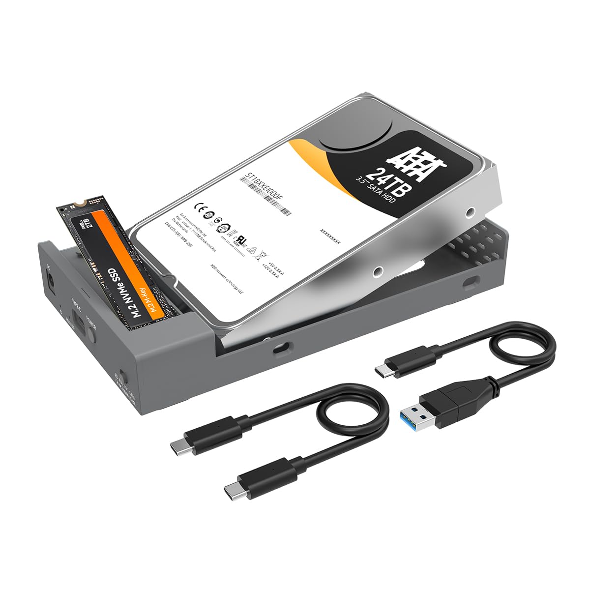 Amazon.com: MAIWO Dual Bay Enclosure for M.2 NVMe SATA SSD and 2.5