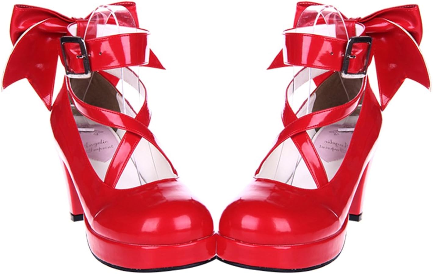 Amazon | [cnstone] 厚底靴 ロリータ靴 ロリータパンプス シンプル定番