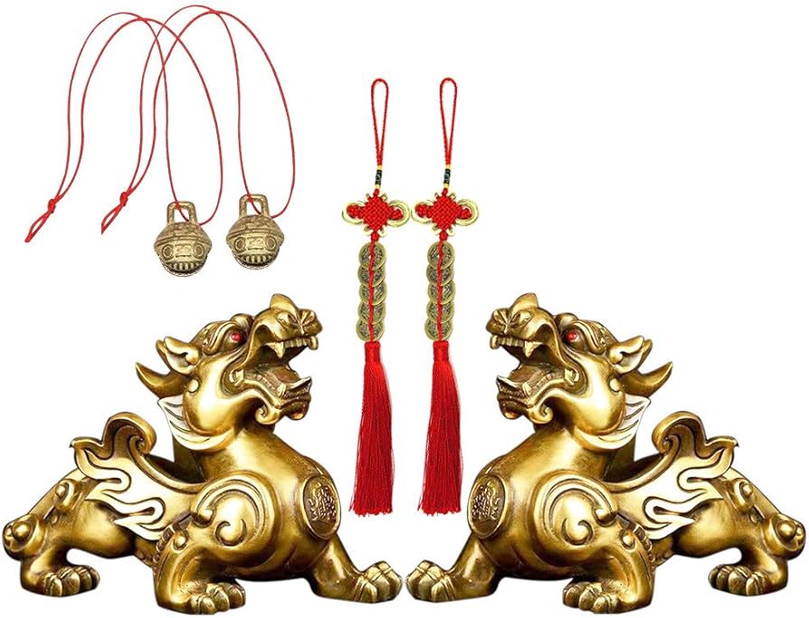 Amazon.co.jp: 貔貅 ヒキュウ 雄雌セット 一対 銅製 置物 ひきゅう