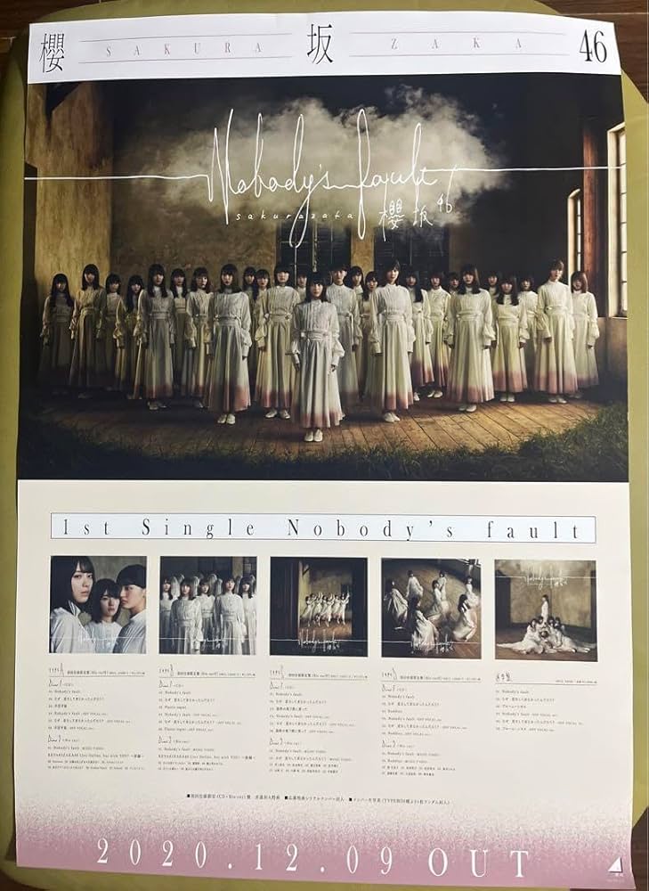 Amazon.co.jp: 櫻坂46 Nobody's fault当選品告知ポスターB2サイズ