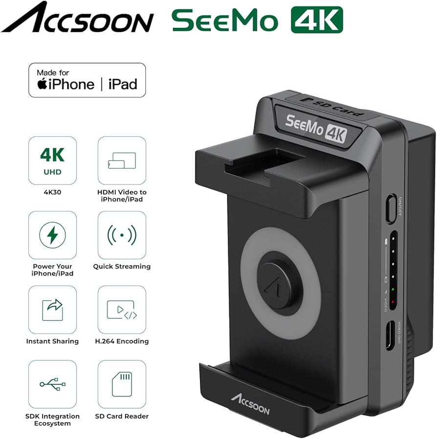 Amazon.co.jp: Accsoon SeeMo 4K HDMIビデオキャプチャアダプター