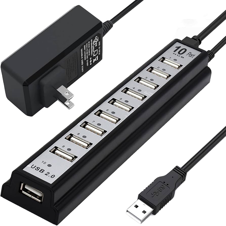 Amazon.com: Powered USB Hub 2.0, VIENON 10-Port USB Hub USB