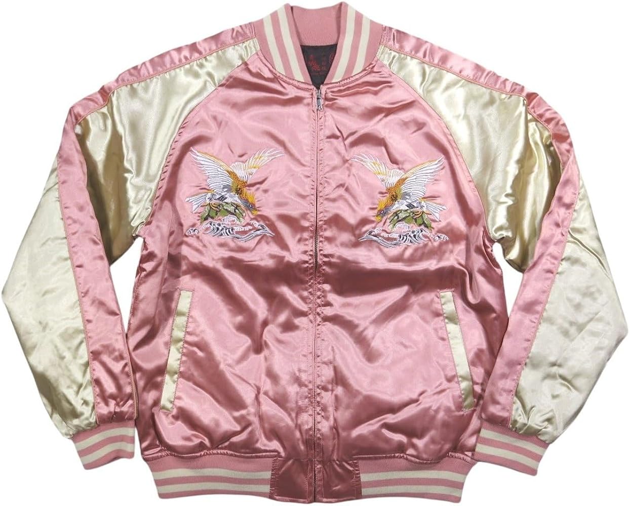 Amazon | [イッシンニョキョウ] 鷹 荒波 総刺繍 サテン地 中綿入り 和