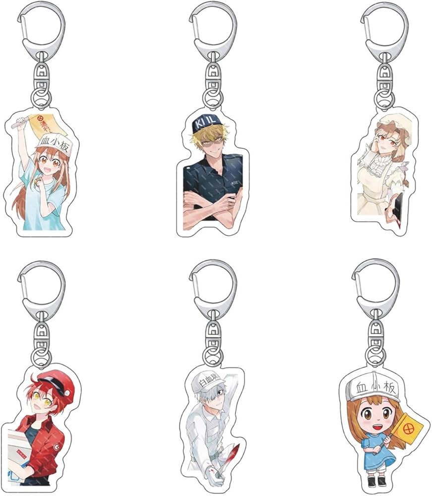 Amazon.co.jp: はたらく細胞 キーホルダー 6枚セット アクリルキー