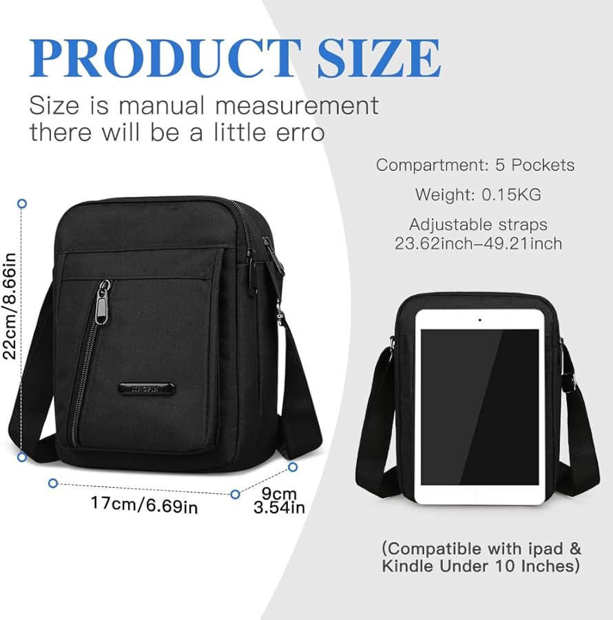 Amazon.com: Czyan Men's Messenger Bag - Compact Crossbody Shoulder
