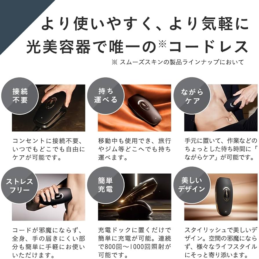 Amazon | スムーズスキン pure unplugged 家庭用脱毛器 メンズ脱毛器