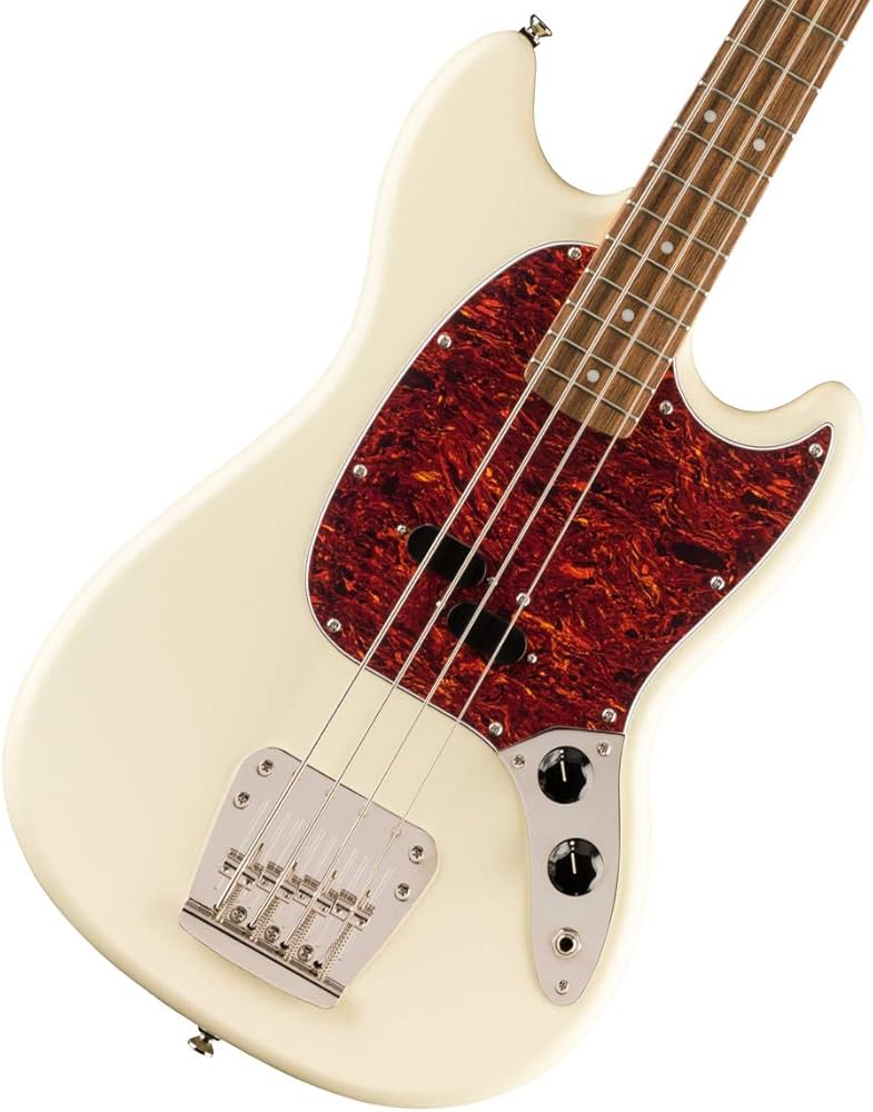 Amazon.com: Squier Classic Vibe 60s Mustang Bass, Olympic White
