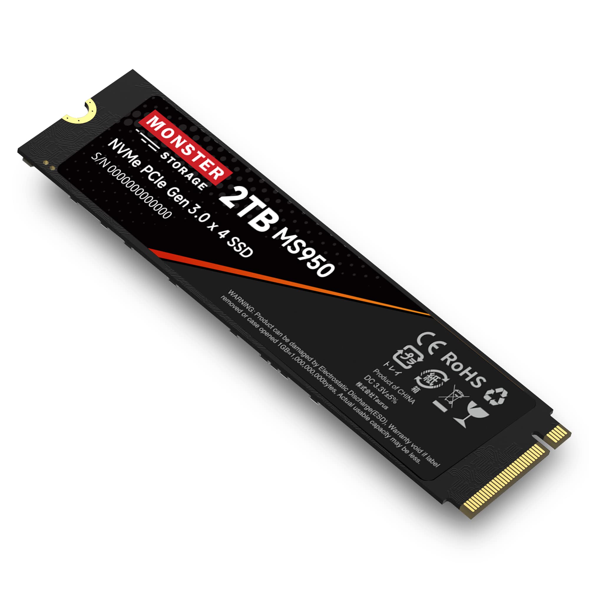 Amazon | Monster Storage NVMe 2TB SSD PCIe Gen3×4 M.2 Type 2280