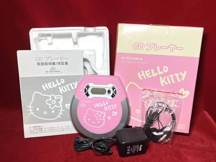 Amazon.co.jp: ビンテージ キティ ポータブル CDプレーヤー ピンク