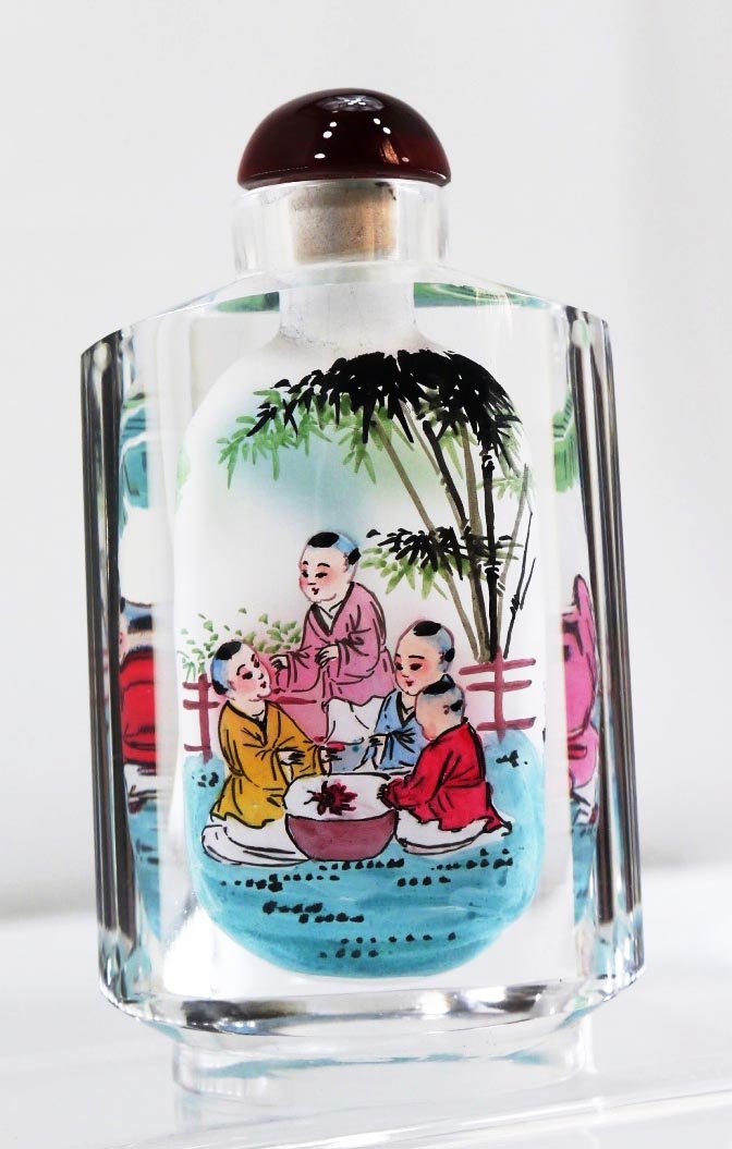Amazon.co.jp: 鼻煙壺 中国伝統工芸品 内絵ガラス瓶 スナッフボトル