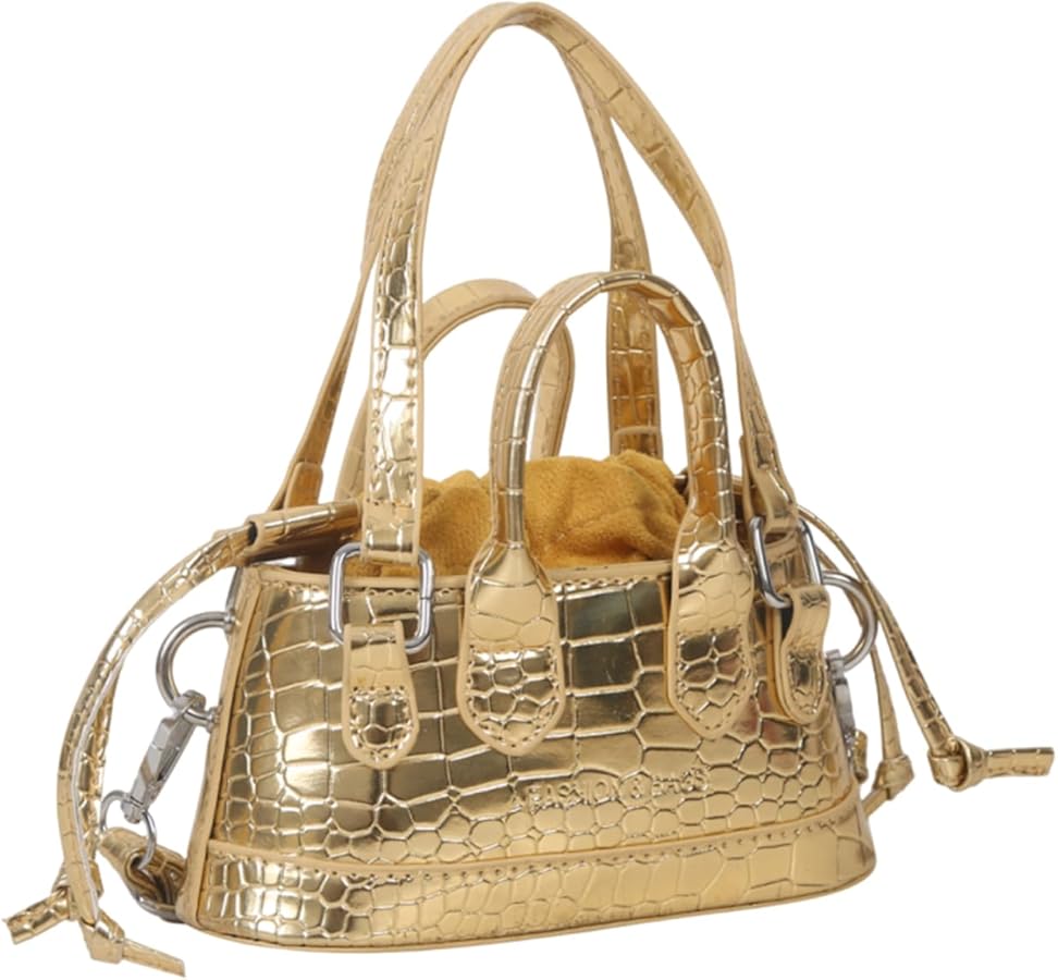 GORGLITTER Women's Mini Purse Y2K Metallic Crossbody Bags Evening