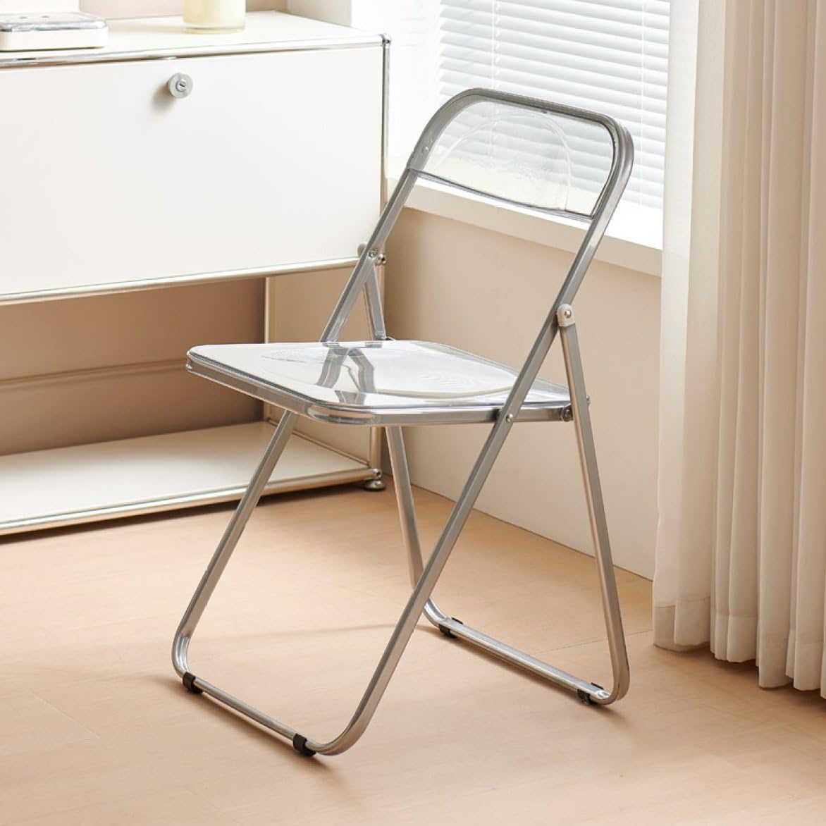 Amazon｜[Donahutt03] パイプ椅子 透明 折りたたみ 椅子 クリアチェア