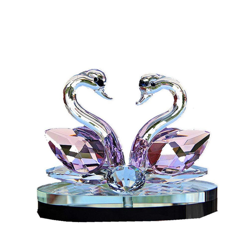Amazon.co.jp: クリスタルガラス 動物 白鳥 置物 文鎮 風水 クラフト