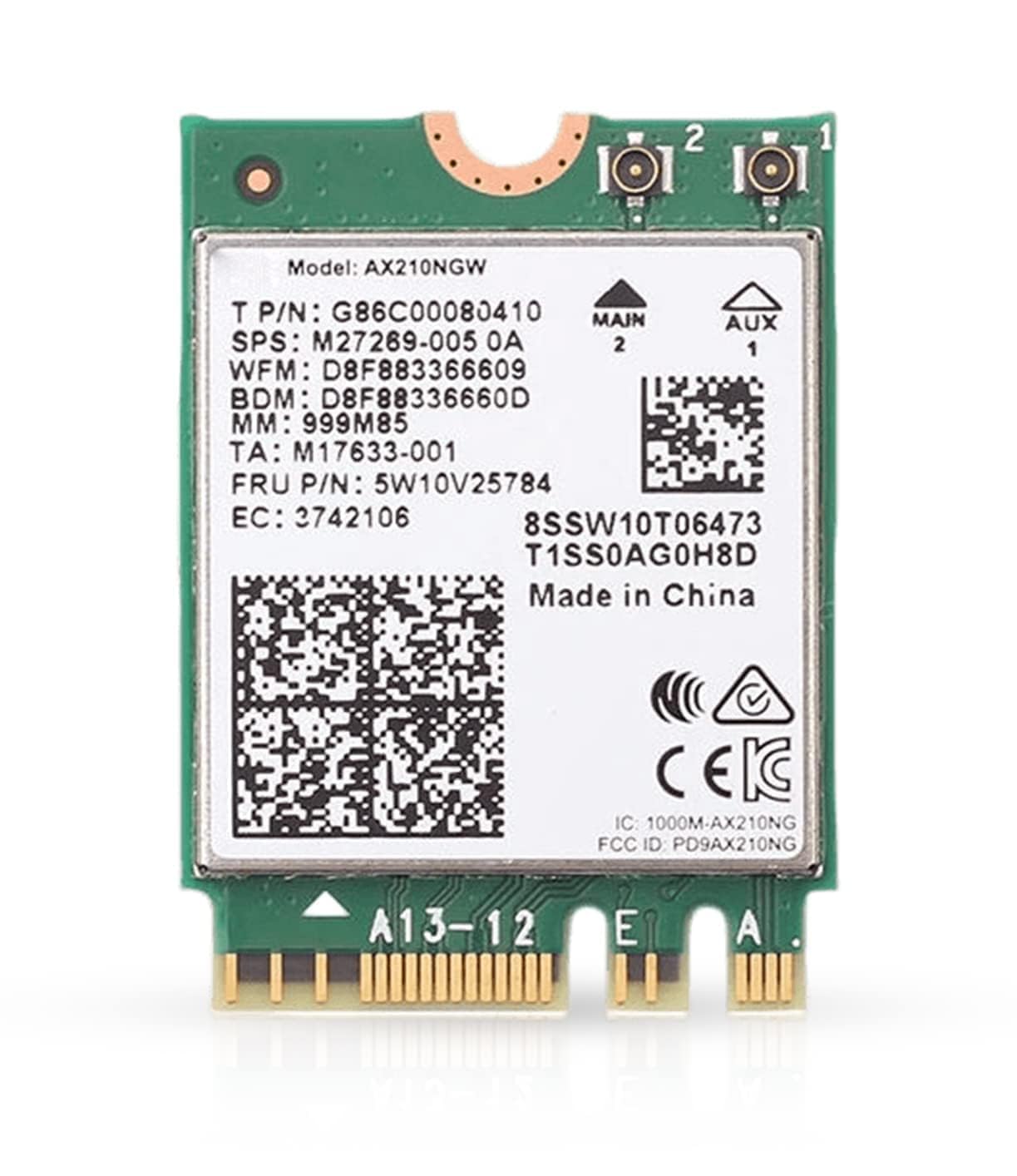 WiFi 6E Adapter for Intel AX210 | Tri-Band 2.4/5/6 GHz | Up to 2.4