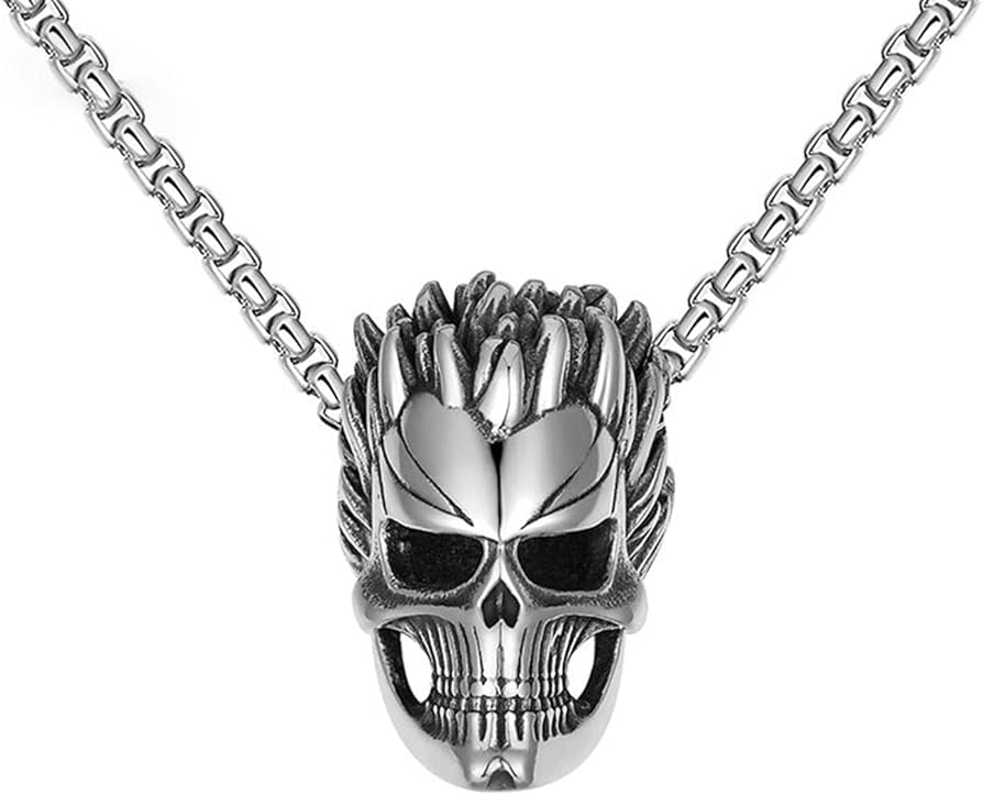 Amazon.co.jp: スカル ネックレス メンズ ステンレス シルバー 髑髏