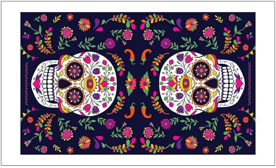 Amazon.com: Day of The Dead Sugar Skull Set of 2 Decorative Towels