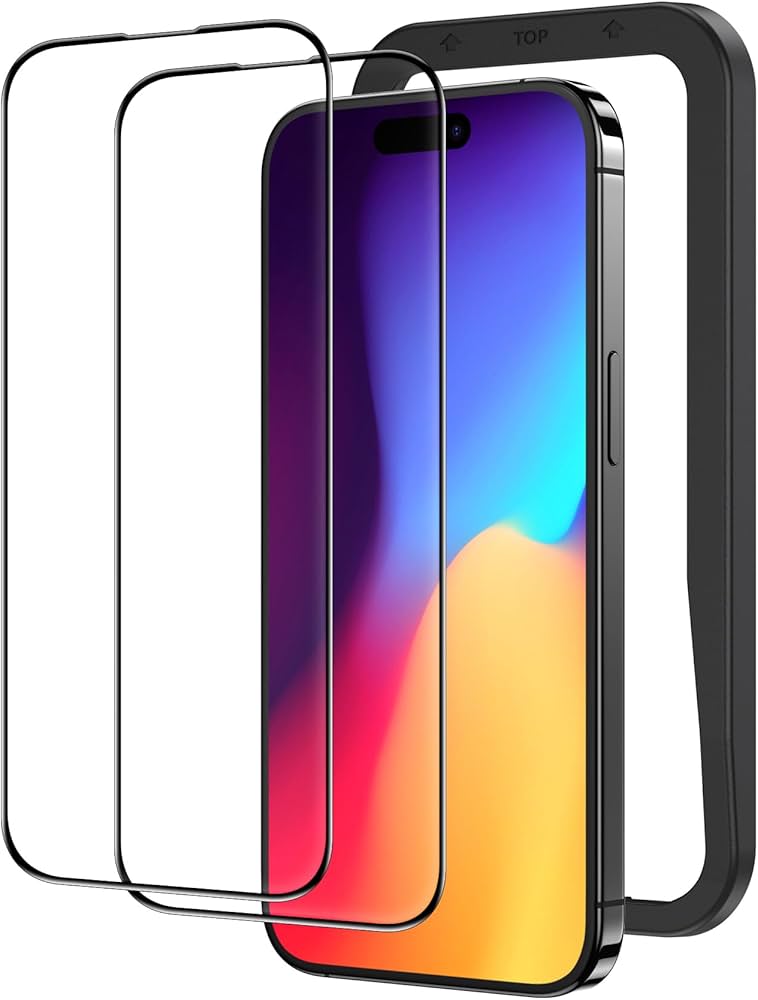 Amazon | NIMASO ガラスフィルム iPhone 15用強化ガラス 黒縁あり 全面