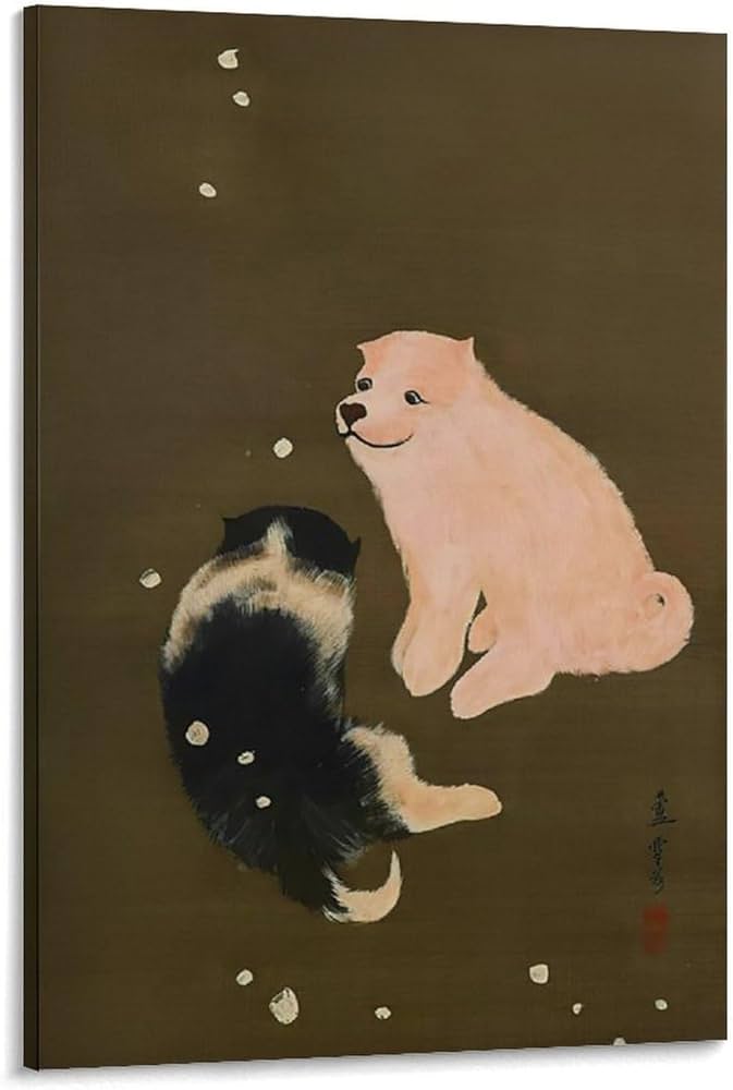 Amazon.co.jp: 長沢芦雪 犬 有名な絵画アートポスター1 印刷 ポスター