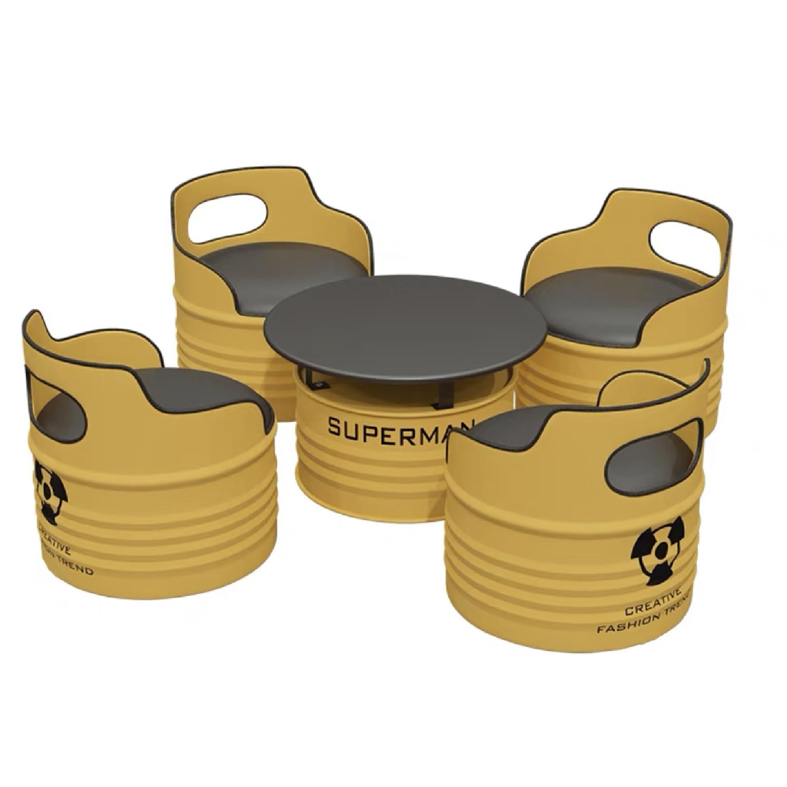 Amazon.co.jp: バーテーブルセット ドラム缶テーブル＆チェア5点セット