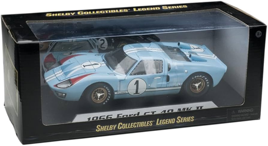 Amazon | 1966 Ford GT-40 MK 2 Blue 1 1/18 by Shelby Collectibles