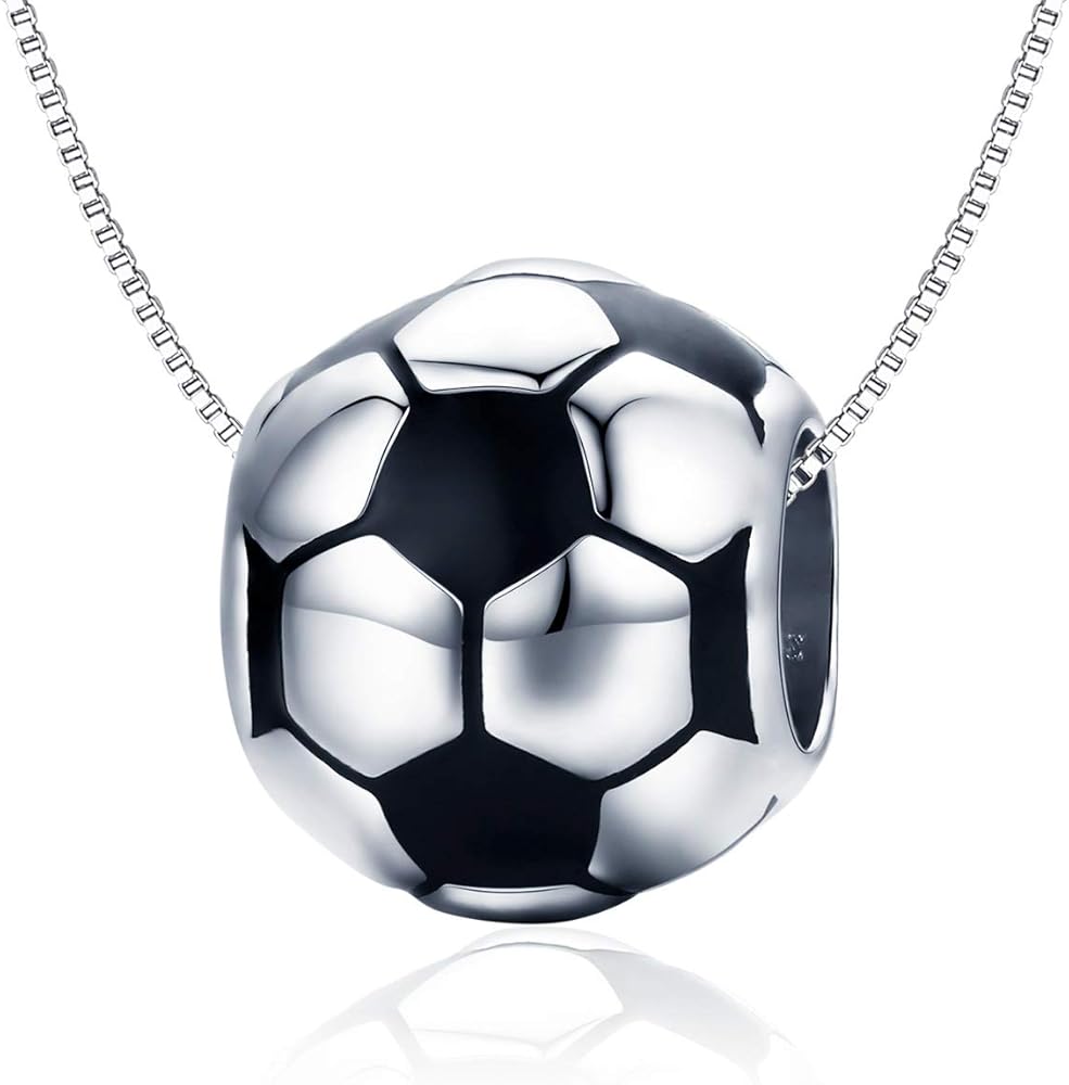 Amazon | フットボールチャーム 925スターリングシルバー サッカー