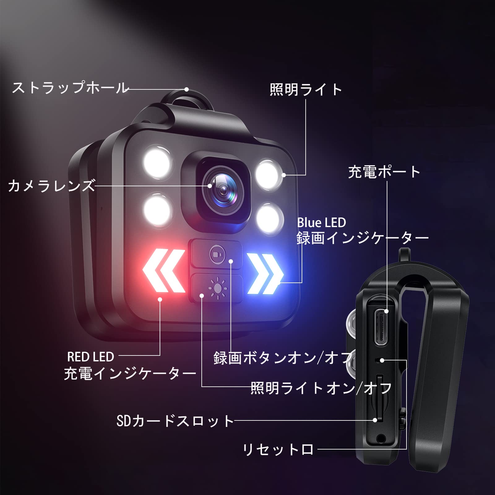 Amazon.co.jp: ボディカメラ アクションカメラ ウェアラブルカメラ