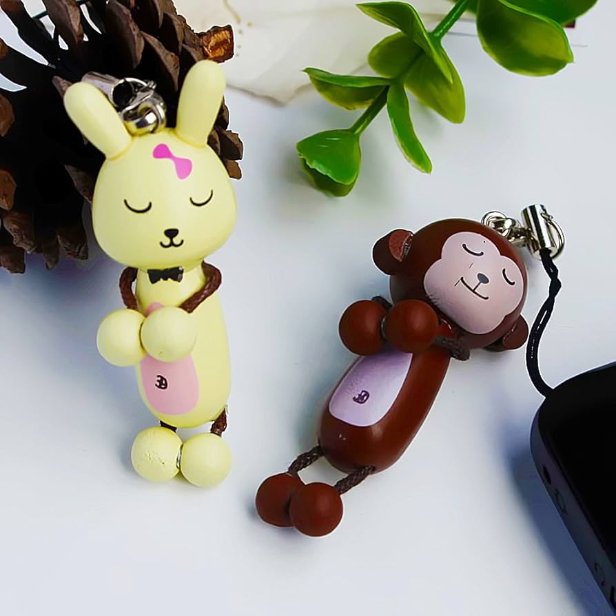 Amazon.com: [Happy Monkey & Rabbit] - Cell Phone Charm Strap