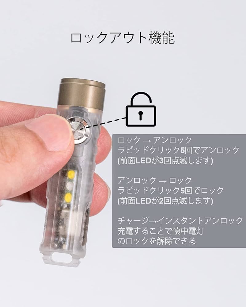 Amazon.co.jp: RovyVon Aurora A7 G4 7075 LED 超小型懐中电灯, 650 高