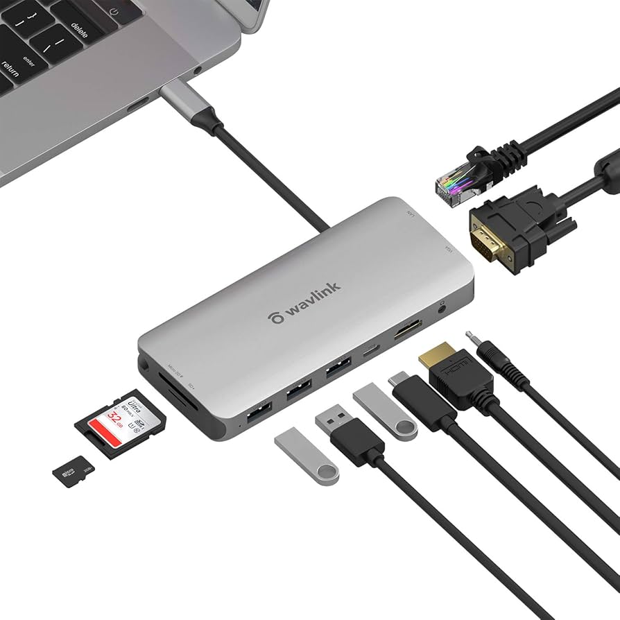 Amazon | WAVLINK USB Cハブ/USB-C ミニドッキングステーション/9-in