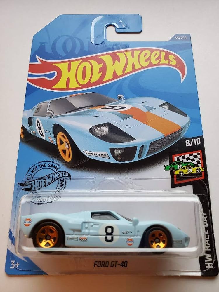 Amazon.com: Hot Wheels 2020 Hw Race Day Ford GT-40, 35/250 Blue