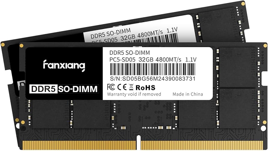 fanxiang SODIMM DDR5 4800MHz RAM 64GB Kit (2 x 32GB),CL40 1.1V