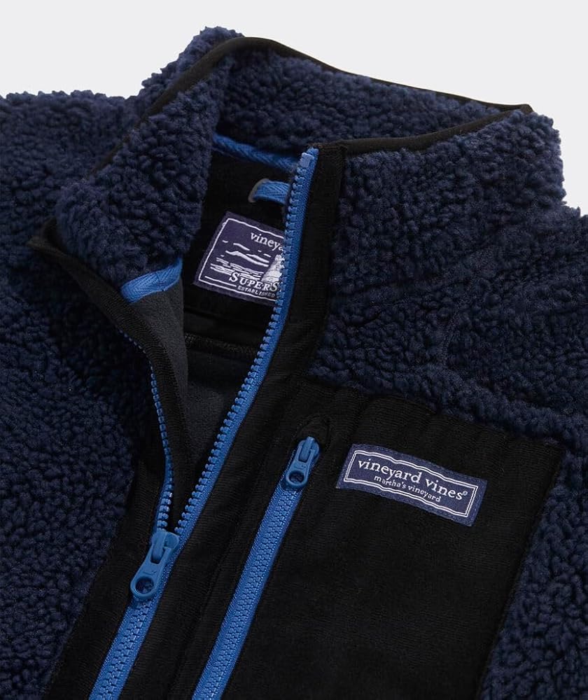 vineyard vines Men's Sherpa SuperShep Vest (Nautical Navy, Medium