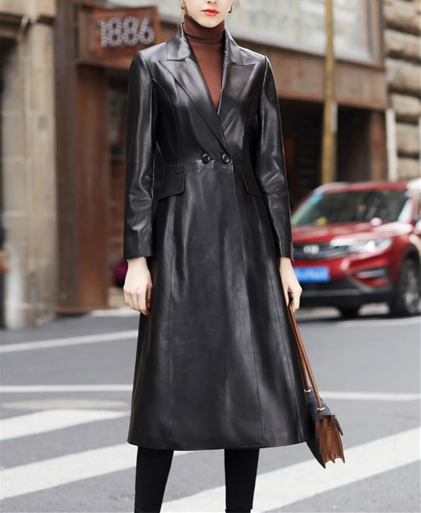 Wvapzxx Genuine Leather Jacket For Women Fall Winter Real